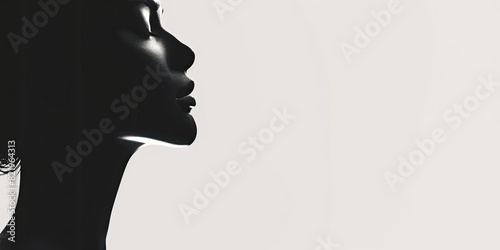 Black and White Artistic Female Profile