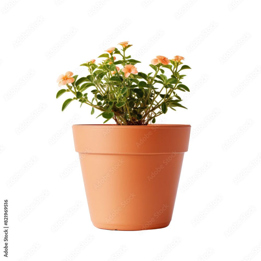 Fototapeta premium Flower on Pot Isolated on Transparent Background, PNG, Cut Out.