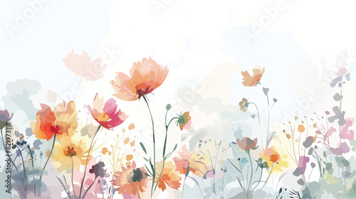 Colorful watercolor wild flower for wedding birthday