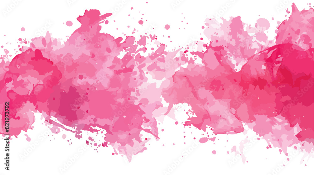 Watercolor background splash stain bright pink 