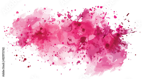 Watercolor background splash stain bright pink 