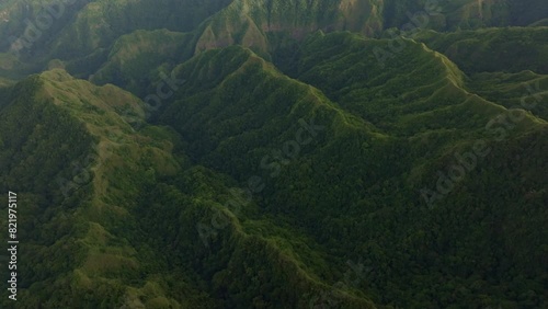 Aerial view of majestic Mount Inerie with lush tropical forest, Flores, Indonesia. photo