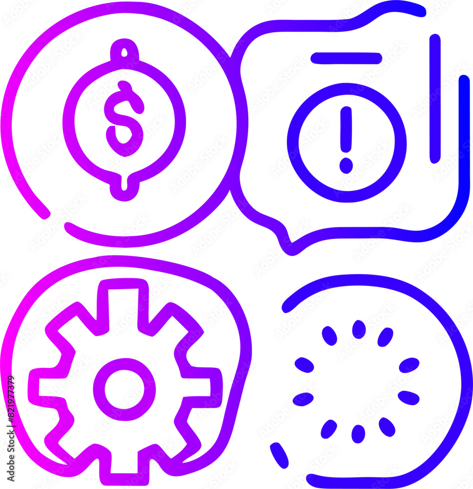 customization options, icon outline gradient customization options, icon outline gradient