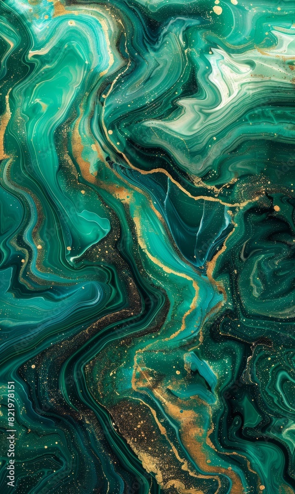 Abstract background or wallpaper of green gold, and white ink like liquid fluid painted painting texture marble stone in luxury theme. Abstract background or wallpaper of green gold, and white ink like liquid fluid painted painting texture marble stone in luxury theme.