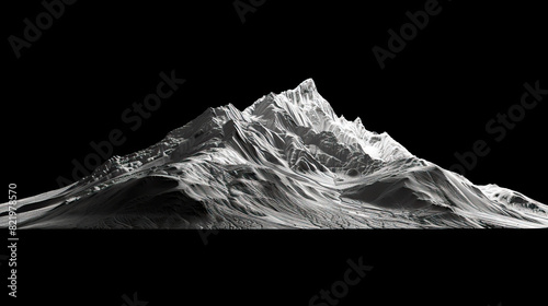 Very modern nature background wallpaper, backdrop, texture, Mount Elbert mountain, Colorado, USA, America, isolated. LIDAR model, elevation scan, topography map, 3D design render, topographic photo