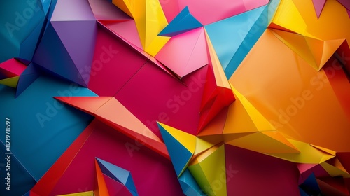 Colorful abstract shape wallpapers compiled with primary colours are surrounded by various colourful abstract shapes. AIGX01. photo