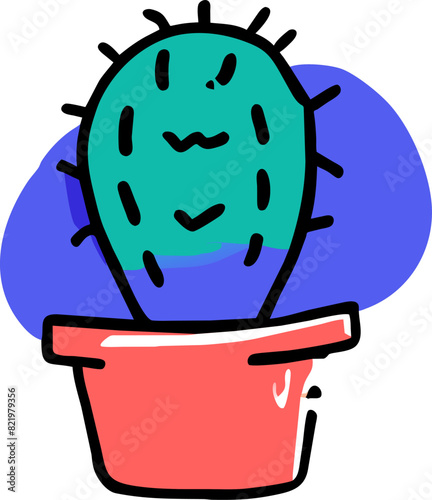 cactus-svg-clipart-vector-cactus in pot-offset doodle, icon doodle offset fill