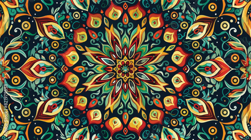 Creative Abstract Background Color Mandala Floral style