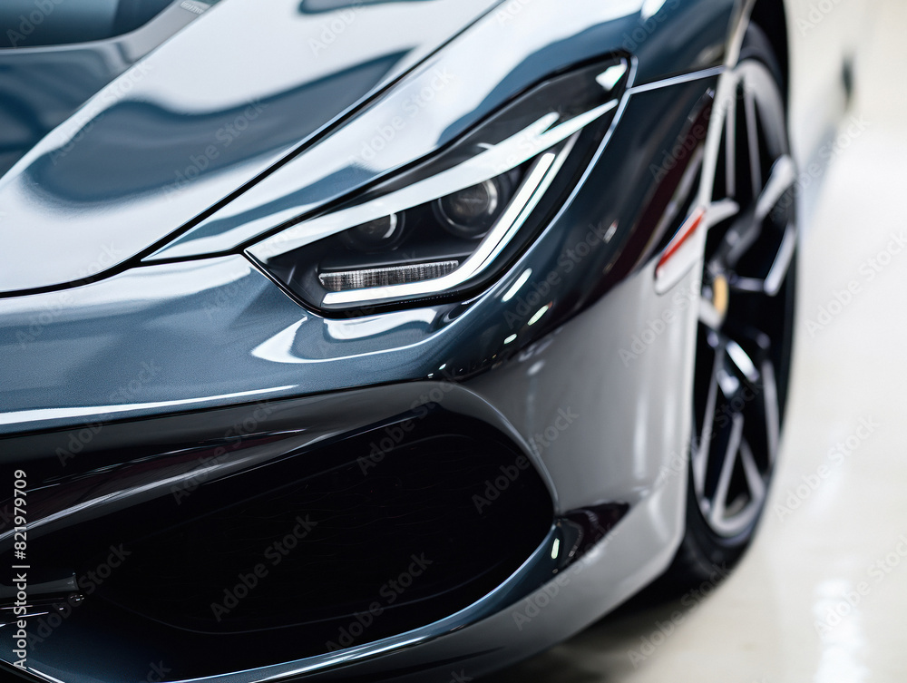 close up view of stylish modern car close up view of stylish modern car