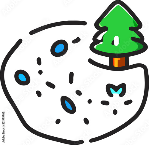 landcover, icon doodle offset fill