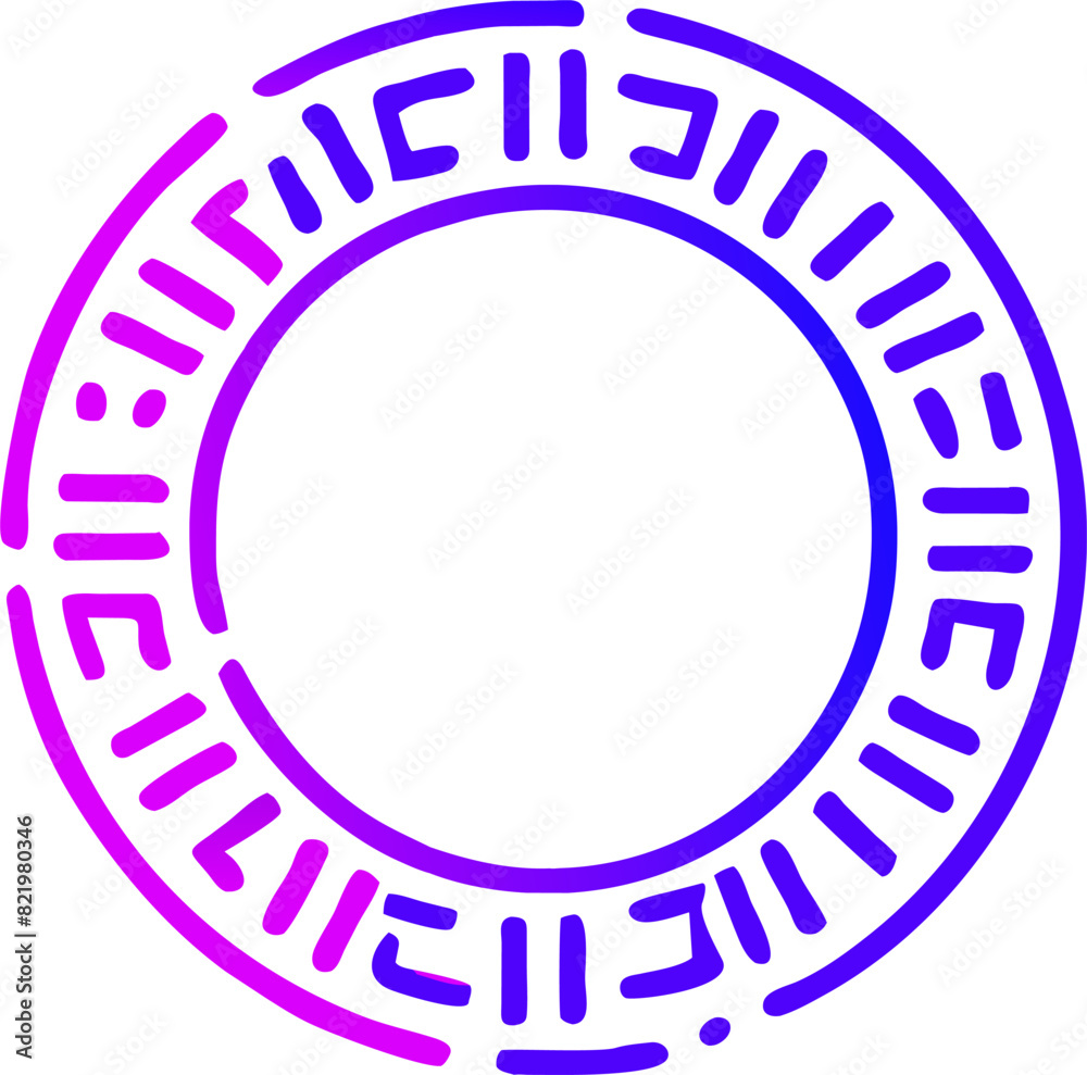 mexican fretwork circle, icon outline gradient mexican fretwork circle, icon outline gradient