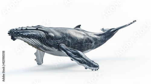 Humpback whale rendered in 3D isolated on white background photo