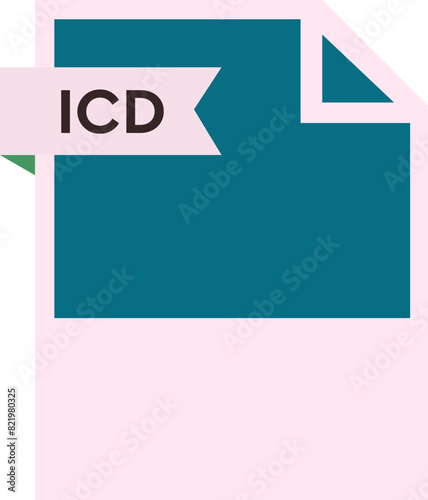 ICD File format icon  roe color fill