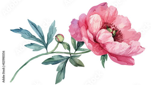 Watercolor flower hand painting floral vintage illustration