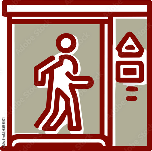 avoid elevators do not use elevators under any circumstances, icon offset fill