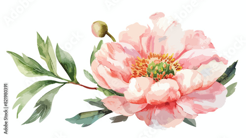 Watercolor flower hand painting floral vintage illustration