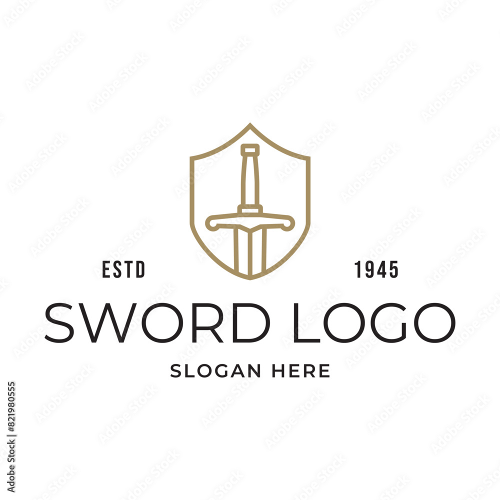Sword logo icon vector illustration design isolated on white background Sword logo icon vector illustration design isolated on white background