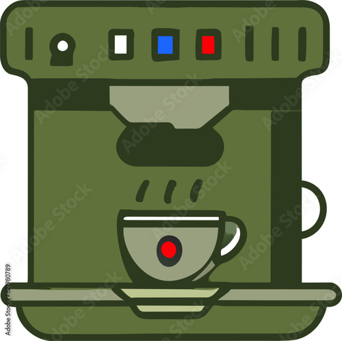 coffee fortune telling, icon colored outline