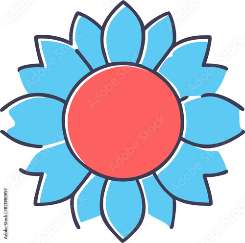 sunflower white background, icon offset fill