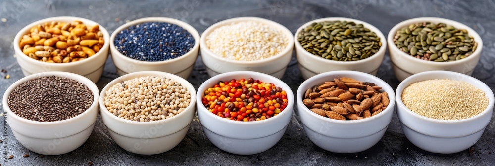 Detailed close up views of ripe fruits and various plant seeds in close proximity Detailed close up views of ripe fruits and various plant seeds in close proximity