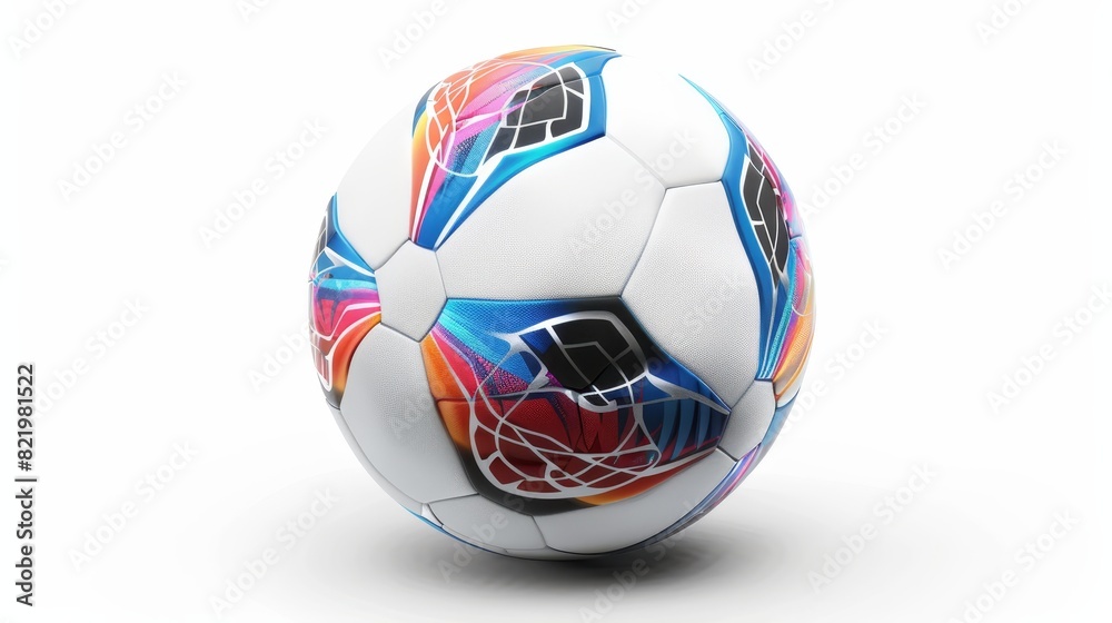 Soccer ball with a photo-realistic finish on a white background, generated by AI