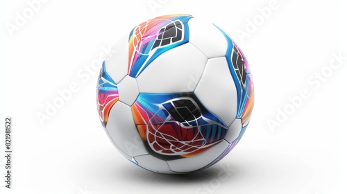 Soccer ball with a photo-realistic finish on a white background, generated by AI photo