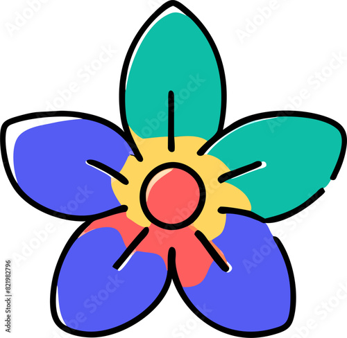 flower, icon doodle offset fill
