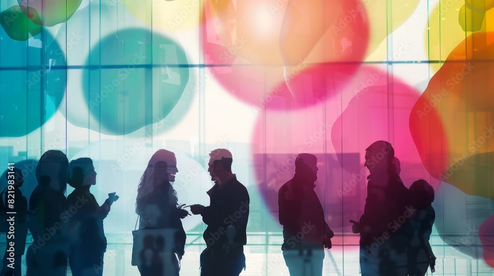 Abstract bubbles representing ideas floating in the air above the Creative Team represent a conversation taking place. Abstract bubbles representing ideas floating in the air above the Creative Team represent a conversation taking place.