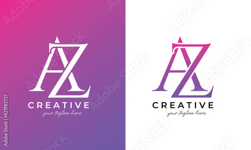 az logo or az logo design for business and company 
