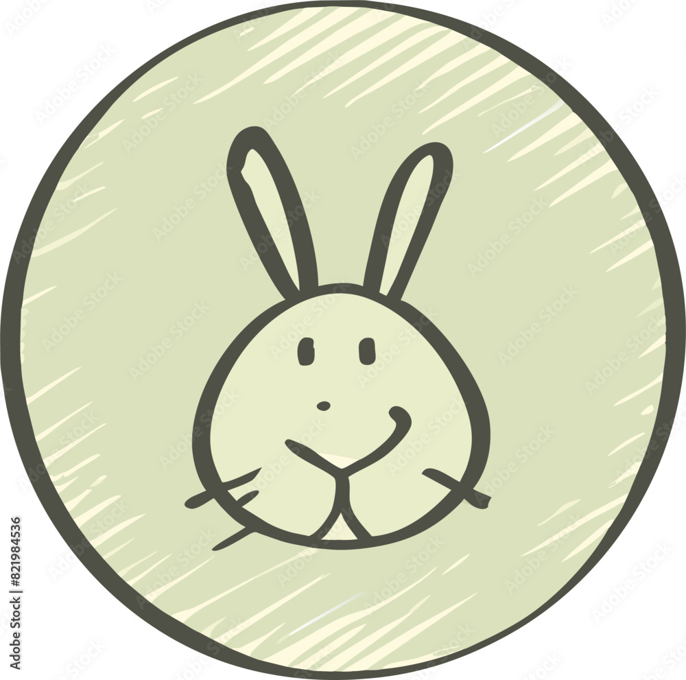 easter bunny, round background, icon uneven fill easter bunny, round background, icon uneven fill