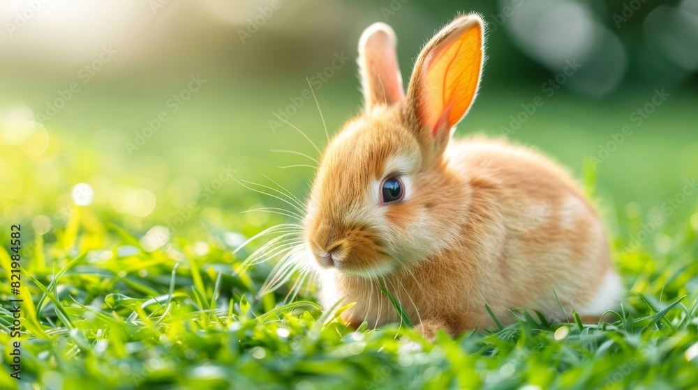 Adorable rabbit relaxing in the lush green grass or nestled in its comfortable hutch Adorable rabbit relaxing in the lush green grass or nestled in its comfortable hutch