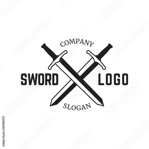 Sword logo icon vector illustration design isolated on white background