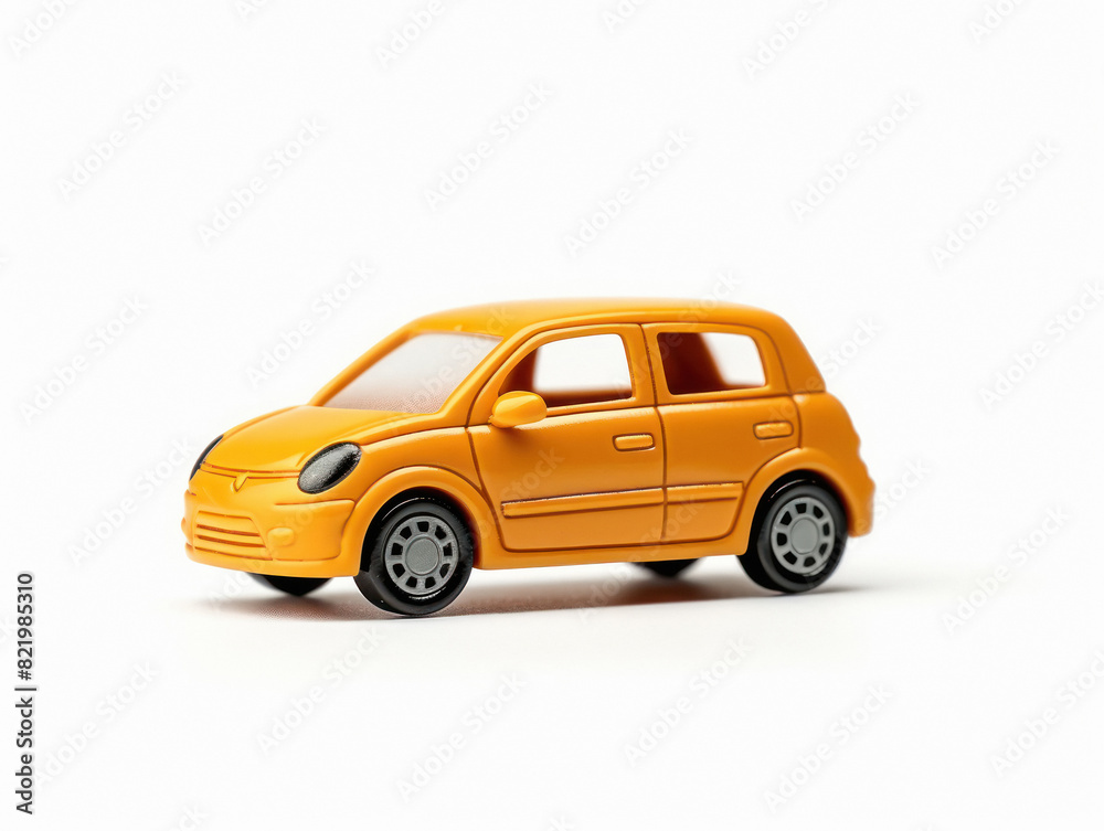 White city car standing on white background