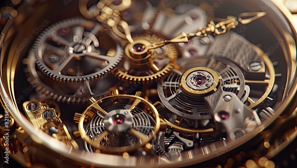 Intricate Watch Mechanism Close-Up Intricate Watch Mechanism Close-Up
