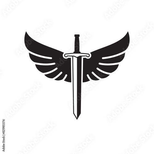 Sword logo icon vector illustration design isolated on white background