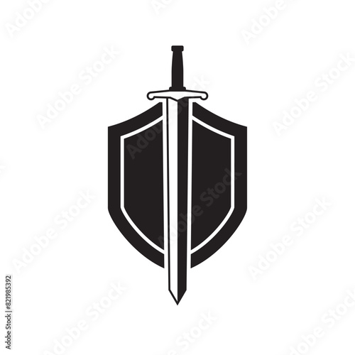 Sword logo icon vector illustration design isolated on white background