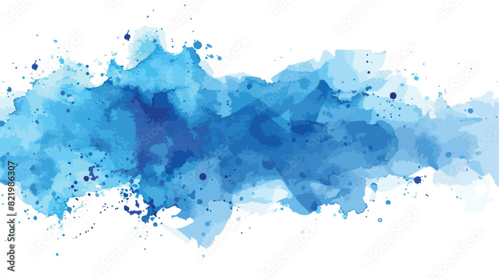 Watercolor splash stain blue abstract background. illustration