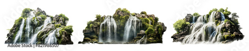 Waterfall png element set on transparent background © Rawpixel.com