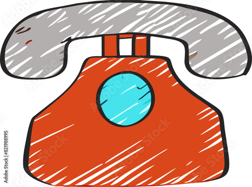 hanphone consistent outline , hand drawn illustration, icon uneven fill