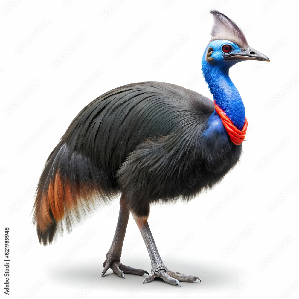 Fototapeta premium a full body cassowary white background