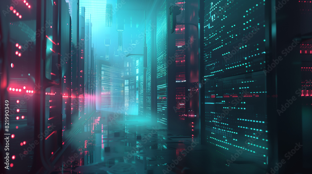 A neon cityscape with a glowing doorway. Scene is futuristic and mysterious. The idea behind the image is to create a sense of wonder and intrigue, inviting the viewer to explore the unknown A neon cityscape with a glowing doorway. Scene is futuristic and mysterious. The idea behind the image is to create a sense of wonder and intrigue, inviting the viewer to explore the unknown