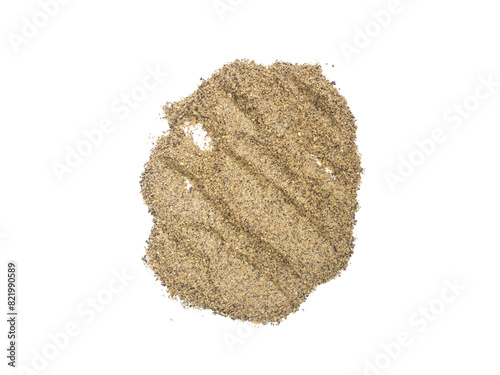 Minced black pepper pile transparent background top view