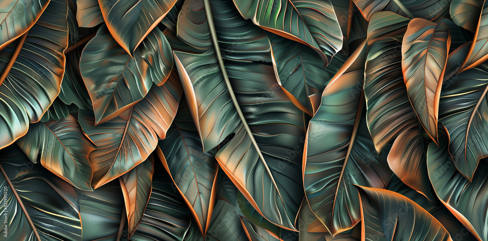 Green big leaves texture background Green big leaves texture background