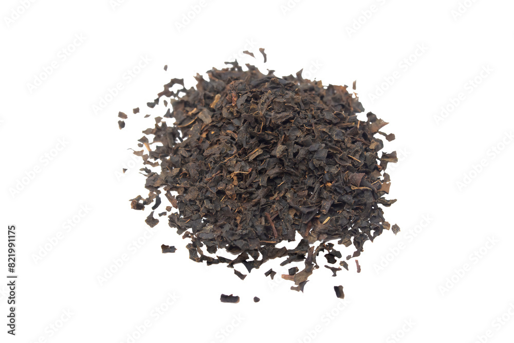 Pile of black tea transparent background top view Pile of black tea transparent background top view