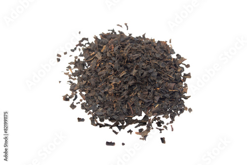 Pile of black tea transparent background top view