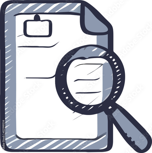 history sheet boxes listing years with magnifying glass hovering over it, icon uneven fill