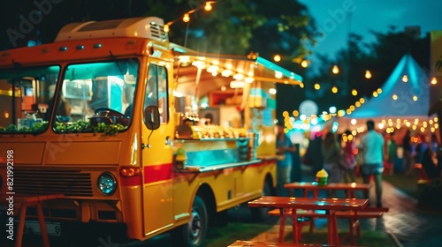 food truck in city festival photo