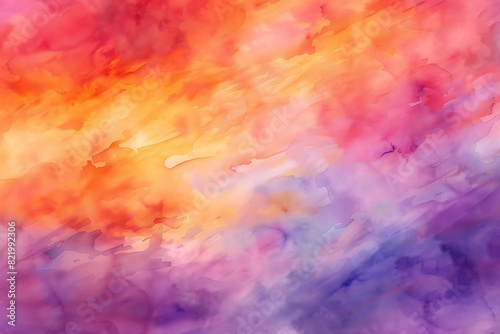 Watercolor background with soft pastel colors  pink purple blue and orange