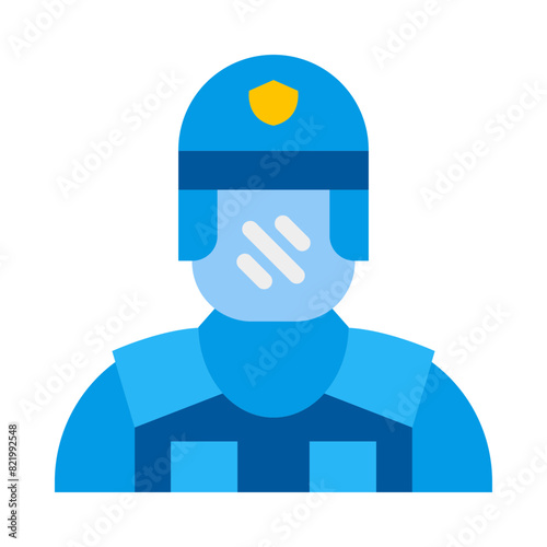 Riot Police  Vector Flat Icon Design