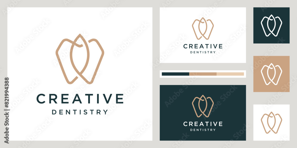 Abstract Dental Clinic ,Dentist logo design inspiration Stock Vector ...